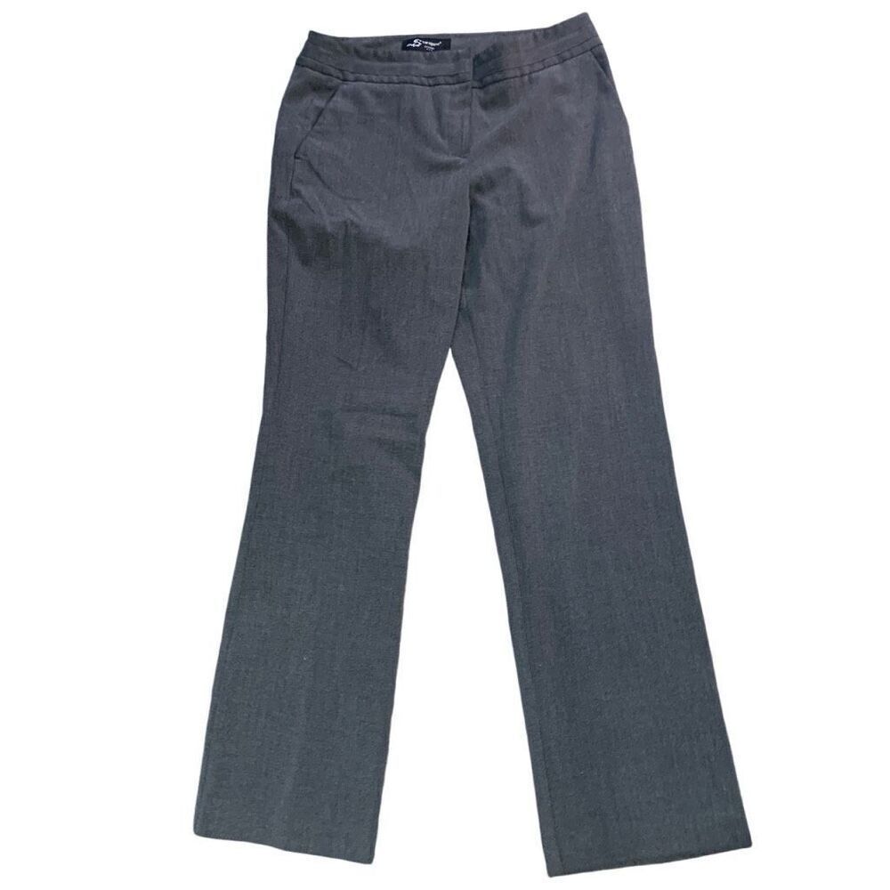 Sharagano Studio Womens 10 Dress Pants‎ Gray Elastic Waist Flat Front Pockets